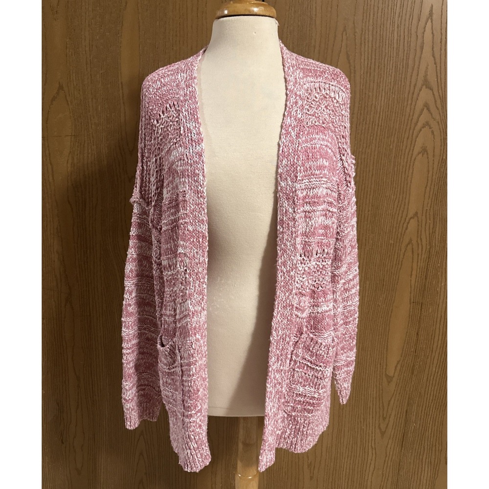 Abercrombie Fitch Women Sweater Cardigan Pink/White Size S
